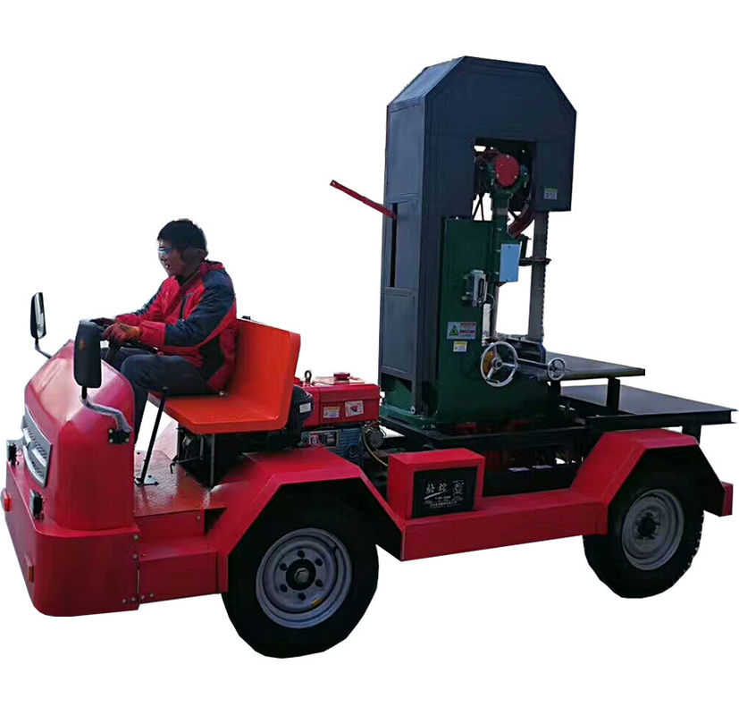 Log cutting Vertical Mobile Band Sawmill China Diesel Engine Powered with table