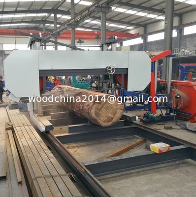 China máquina de corte de madeira dura grande portátil horizontal madeira serraria banda