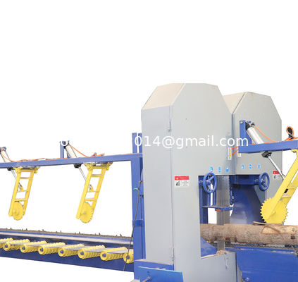 Wood Cutting Vertical Band Saw Twin Vertical Band Sawmill Production Line, big motor vertical saw
