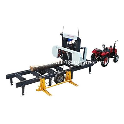 Center Wheel Design Wood Saw Machines Hydraulic Automatic Horizontal Band Sawmill