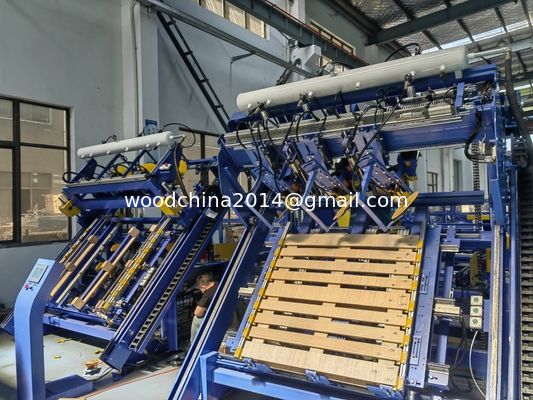 Máquina automática de montagem de paletes de estrangulamento Euro blocos de serradura de paletes máquina de pregar paletes de madeira