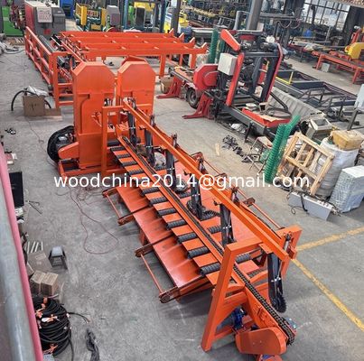Máquina de corte de madeira de banda de serradura Twin Vertical Band Saw Machine Twin Bandsaw Sawmill Line