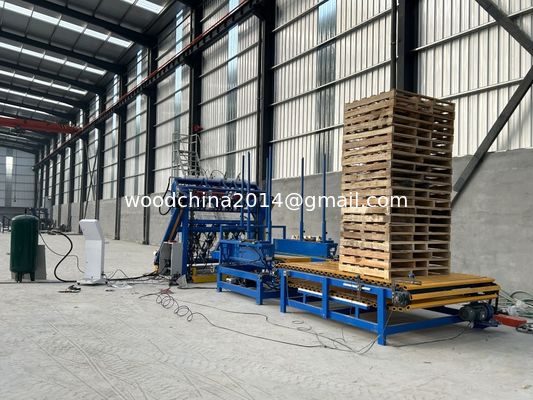 EPAL Pallet Nailing Machine Equipamento de Nail Pallet Pallet Made in Wood Pallet Making Máquina de empilhamento
