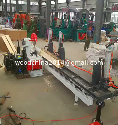 Double blades log sawing machine , electric table saw, Circular Blade Sawmill with carriage