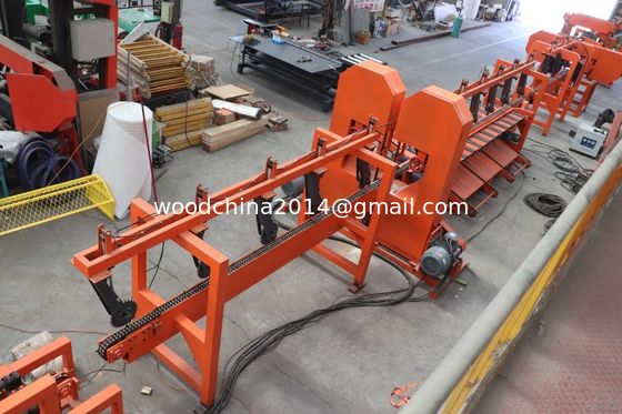 Máquina de corte de madeira de banda de serradura Twin Vertical Band Saw Machine Twin Bandsaw Sawmill Line