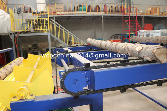Full Automatic Log Cutting Vertical Twin Band Saw  Multi Blades Ripsaw Production Line